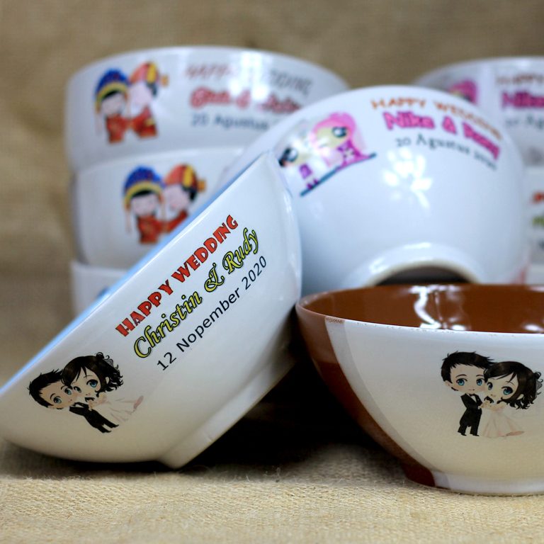 Souvenir mangkok pakai kertas decal