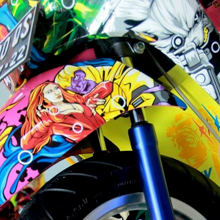 hiasan motor pakai kertas decal/ stiker decal